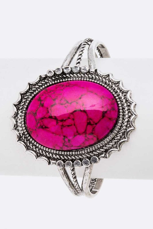 Oval Stone Bangle