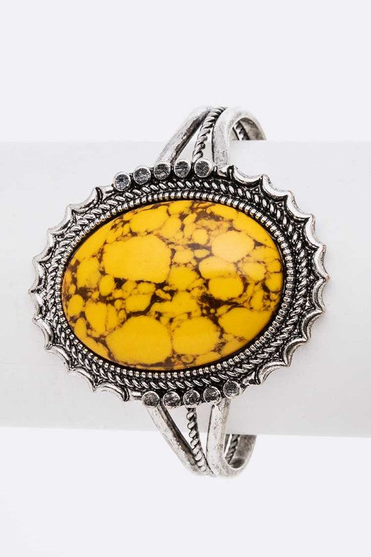 Oval Stone Bangle