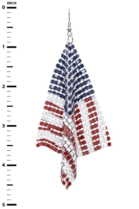 USA Flag Chainmail Earrings