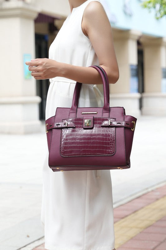 Vegan Leather Satchel Set