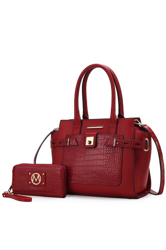 Vegan Leather Satchel Set