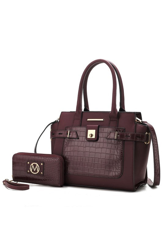 Vegan Leather Satchel Set