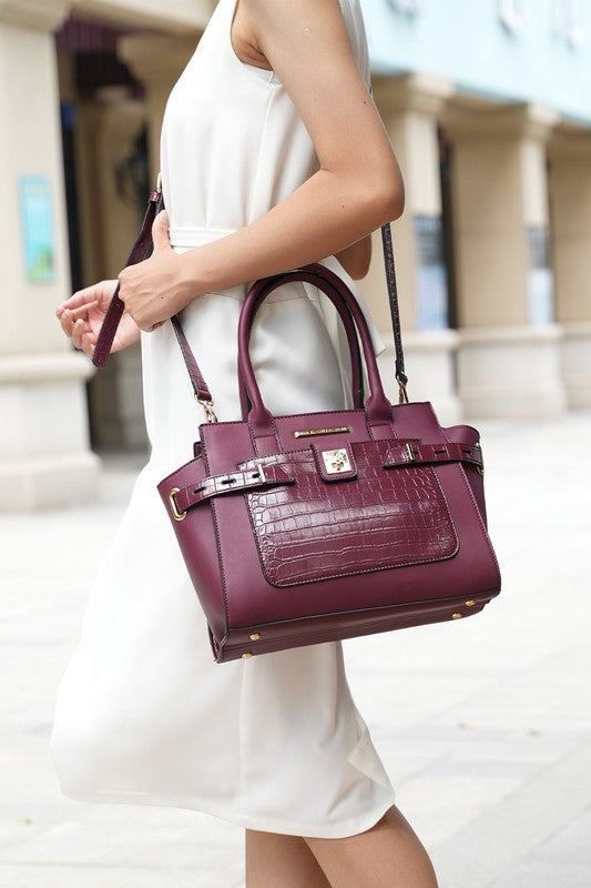 Vegan Leather Satchel Set