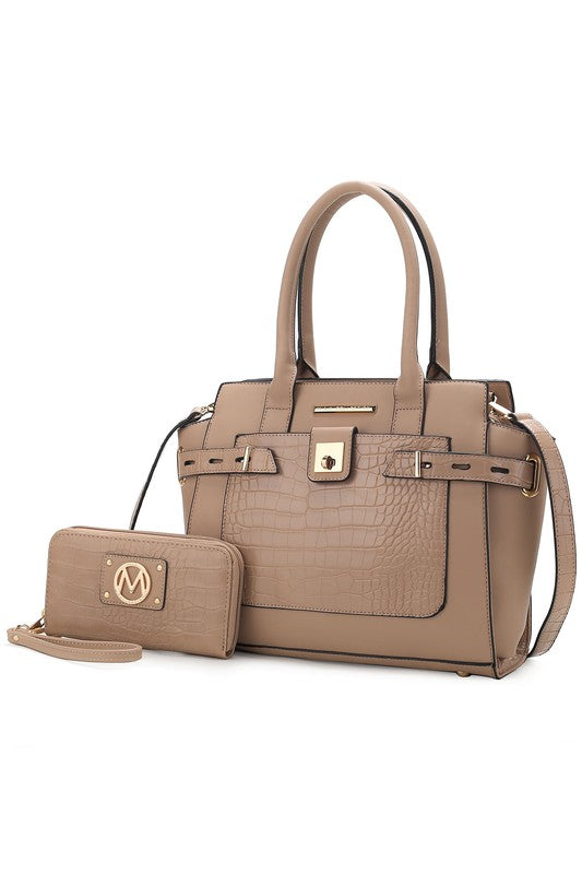 Vegan Leather Satchel Set