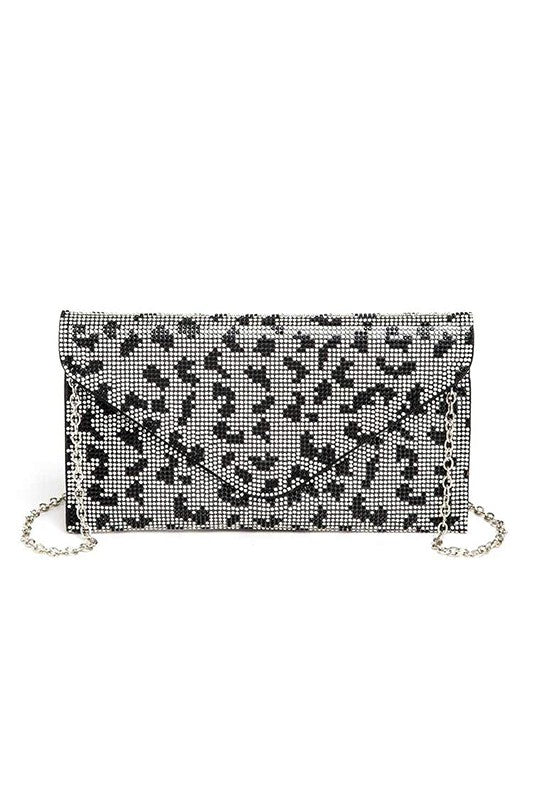 Rhinestone Print Convertible Clutch