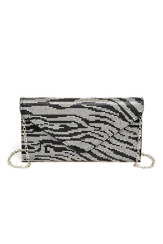 Rhinestone Print Convertible Clutch