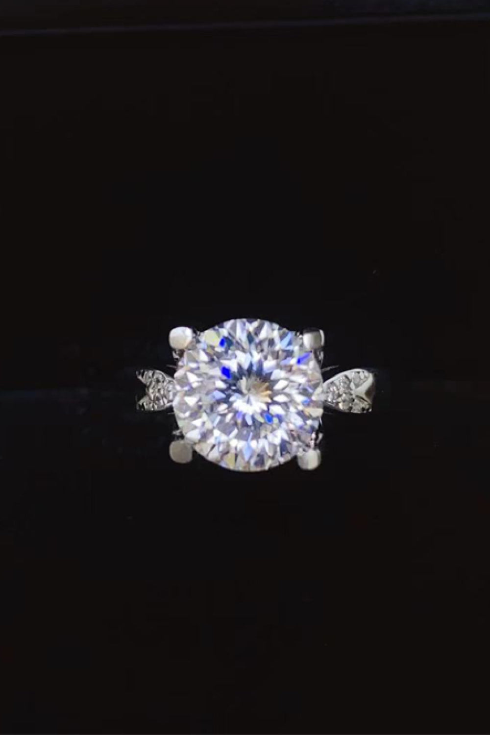 2 Carat Moissanite Sterling Silver Ring in White - women's ring