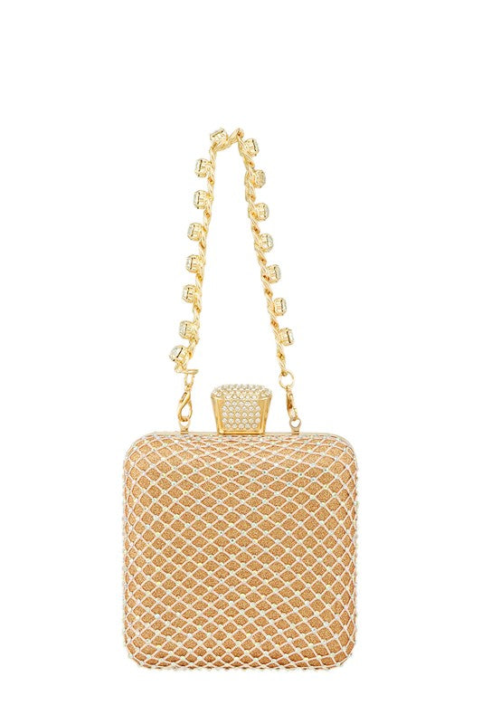 Rhinestone Paved Box Bag