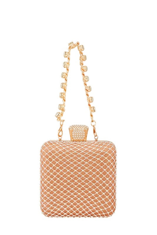 Rhinestone Paved Box Bag