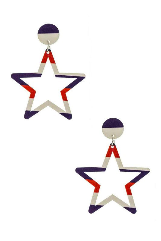 Patriot Cutout Star Earrings