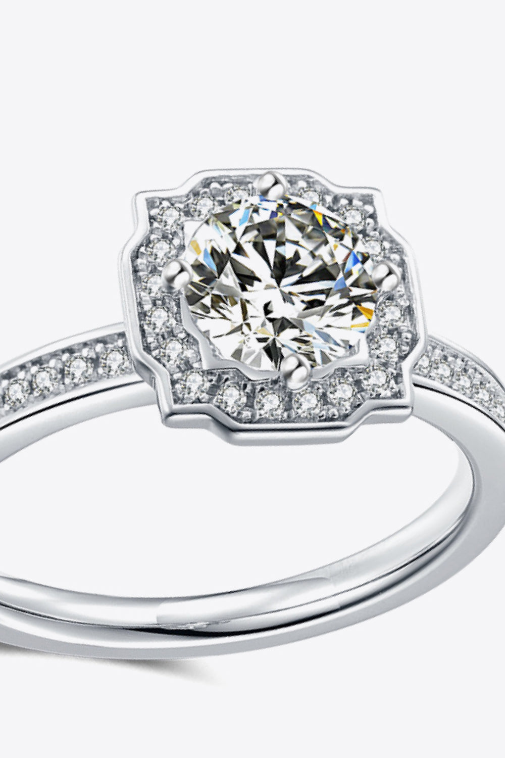 1 Carat Moissanite Platinum-Plated Ring in Silver - women's ring