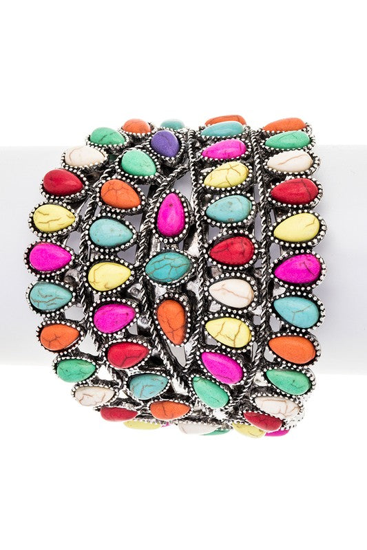 Lapis Stone Cuff Bracelet