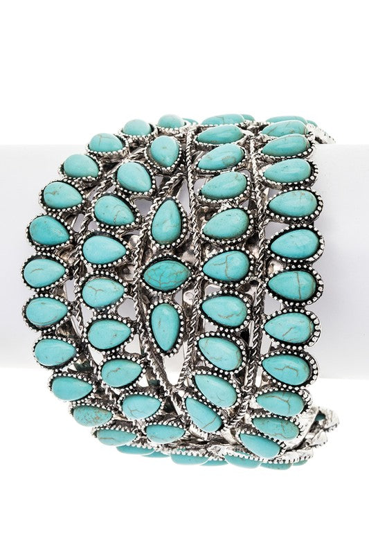 Lapis Stone Cuff Bracelet