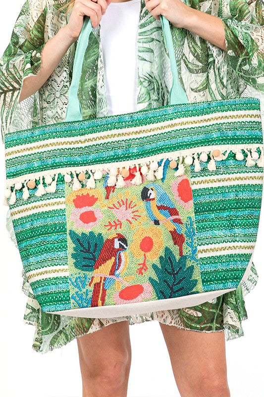 Pirates Embroidered Tassel Tote