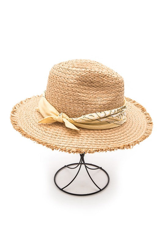 Bandana Fringe Straw Hat