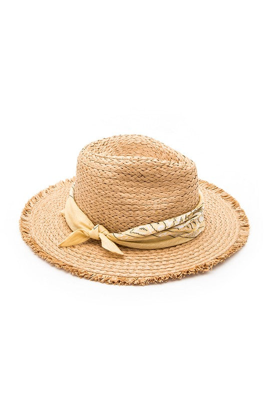 Bandana Fringe Straw Hat