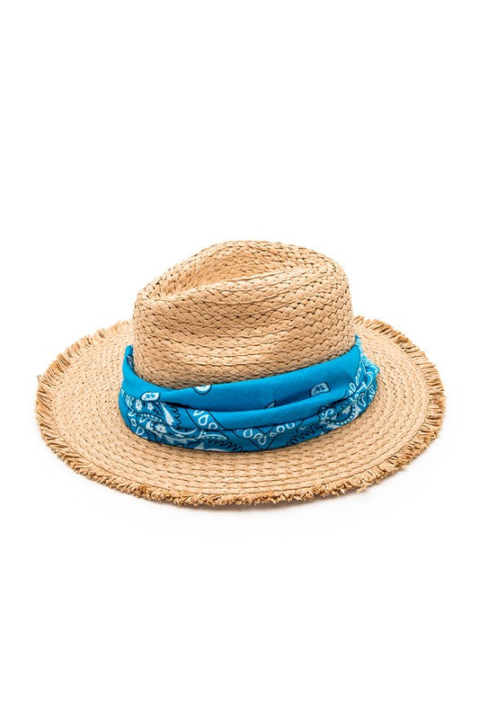 Bandana Fringe Straw Hat