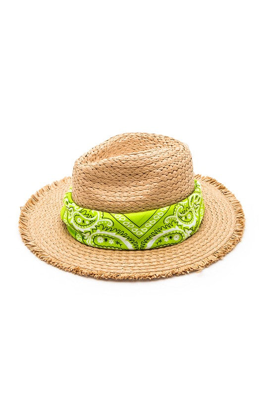 Bandana Fringe Straw Hat