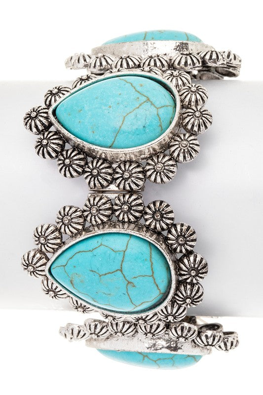 Teardrop Stone Western Bracelet