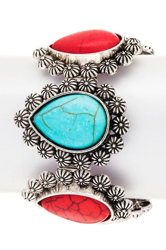 Teardrop Stone Western Bracelet
