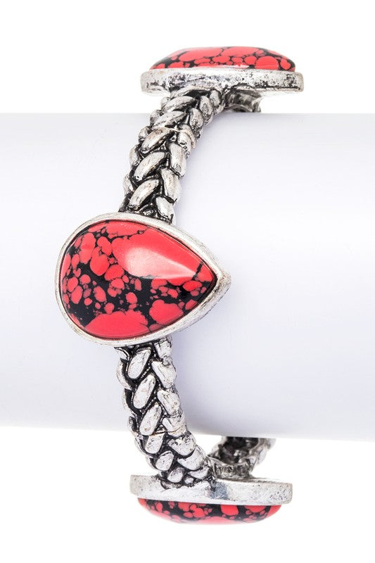 Teardrop Stone Stretch Bracelet
