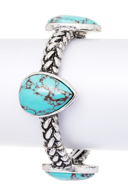 Teardrop Stone Stretch Bracelet