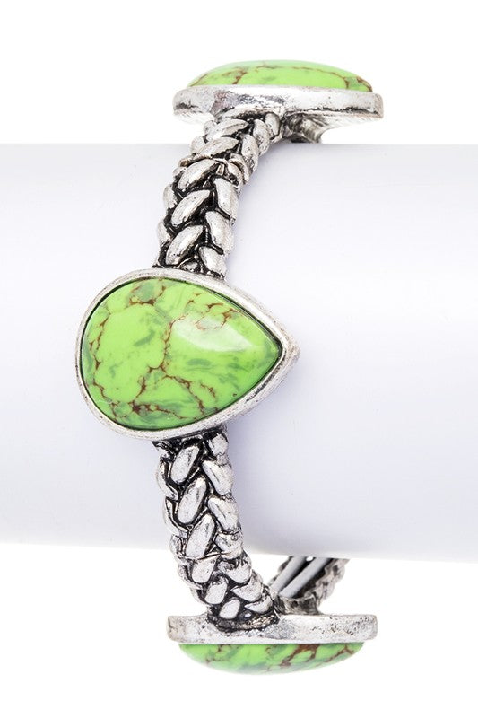 Teardrop Stone Stretch Bracelet