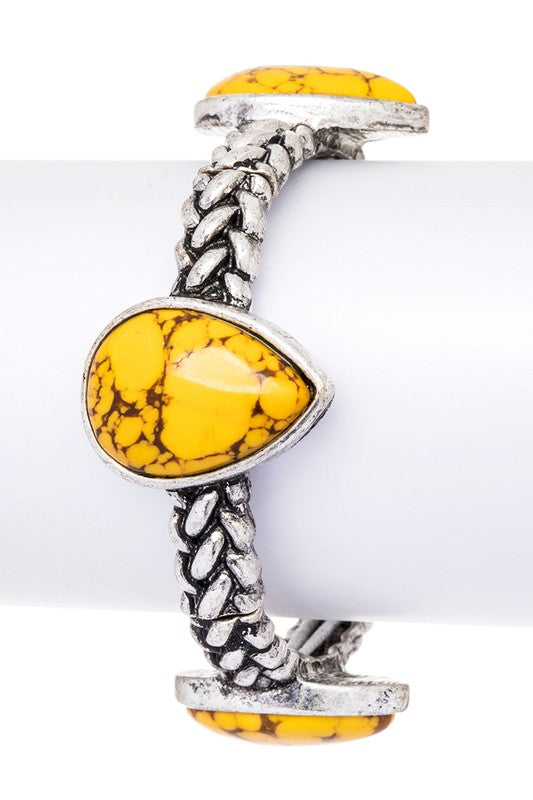 Teardrop Stone Stretch Bracelet