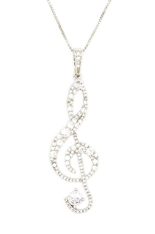 Treble Clef Pendant Necklace