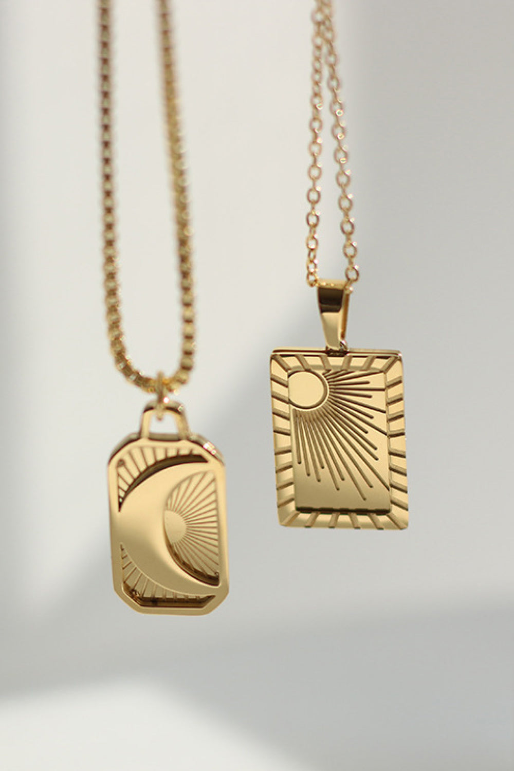 Stainless Steel 18K Gold-Plated Necklace in Moon - women's necklace