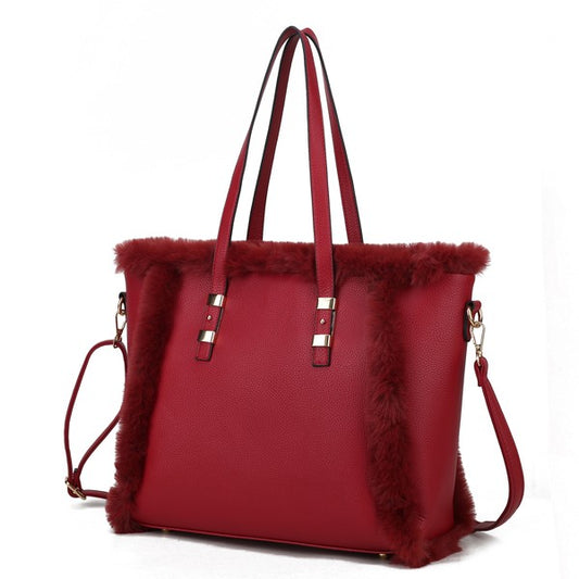 Faux Fur Tote Handbag