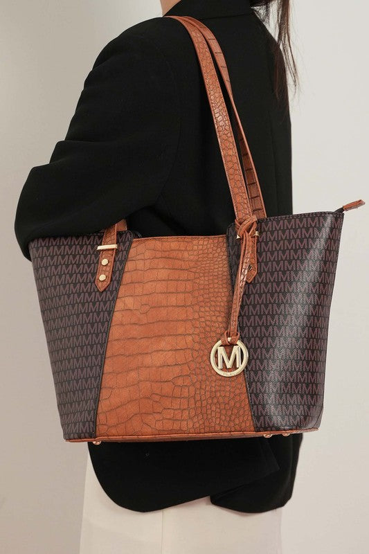 MKF Signature Croco Tote Set