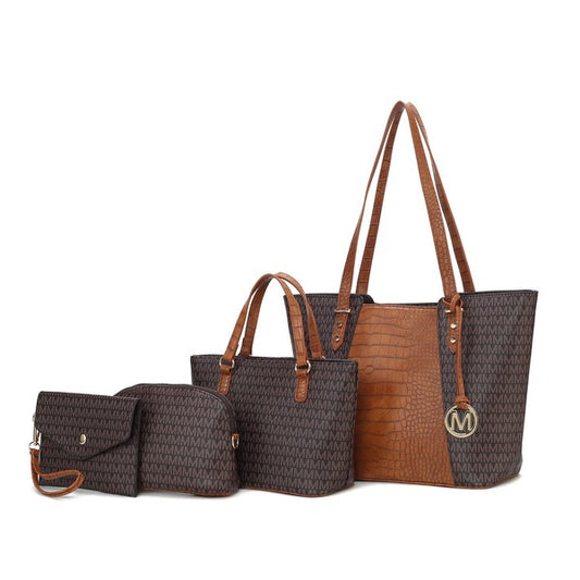 MKF Signature Croco Tote Set