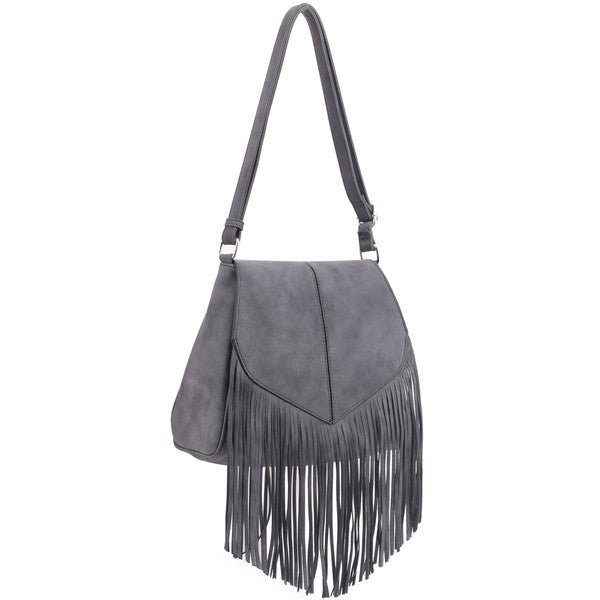 Fringe Flap Crossbody Bag