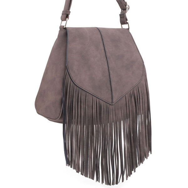 Fringe Flap Crossbody Bag