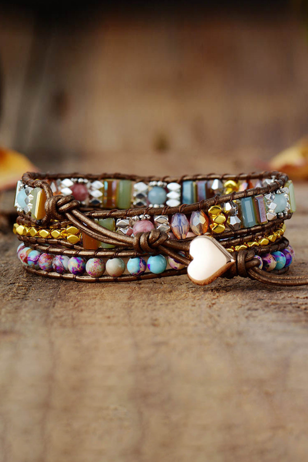 Handmade Crystal Beaded Natural Stone Bracelet in Style B - women's beaded bracelet