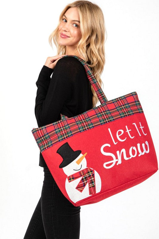 Snowman Oversize Tote Handbag