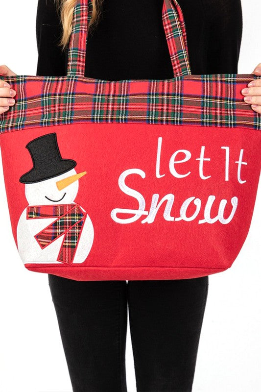 Snowman Oversize Tote Handbag