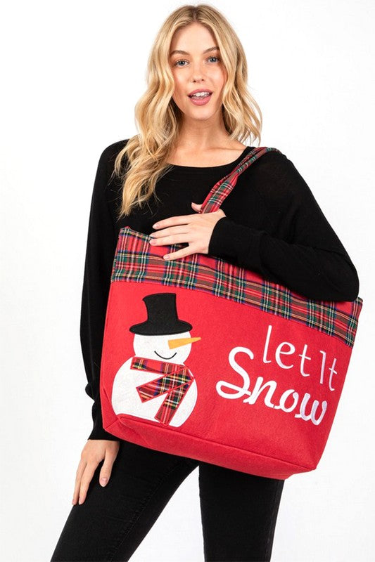 Snowman Oversize Tote Handbag