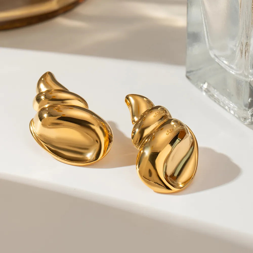 18K Gold-Plated Conch Earrings - alternate earring view