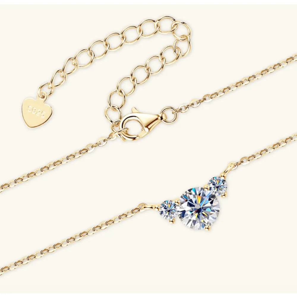 1.2 Carat Moissanite Sterling Silver Necklace - alternate necklace view
