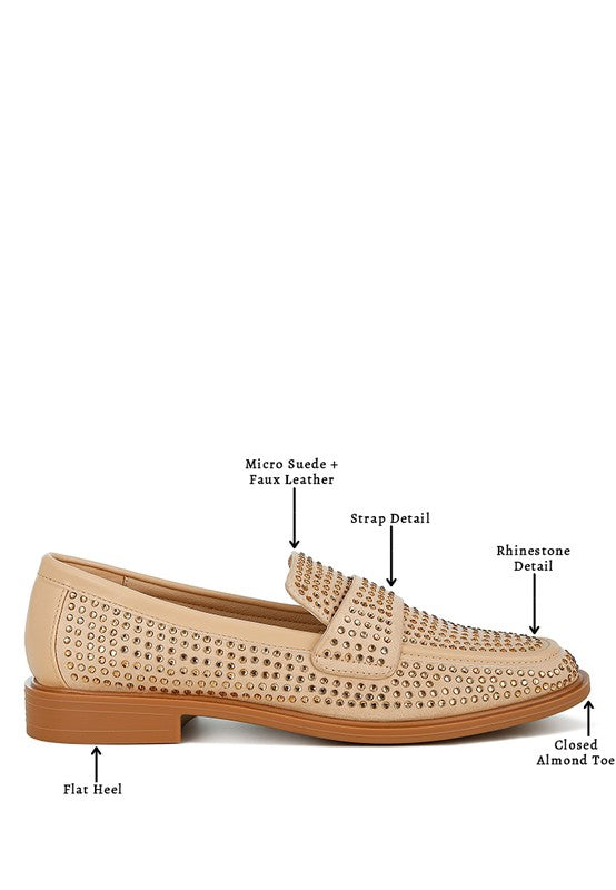 Rhinestones Embellished Loafers