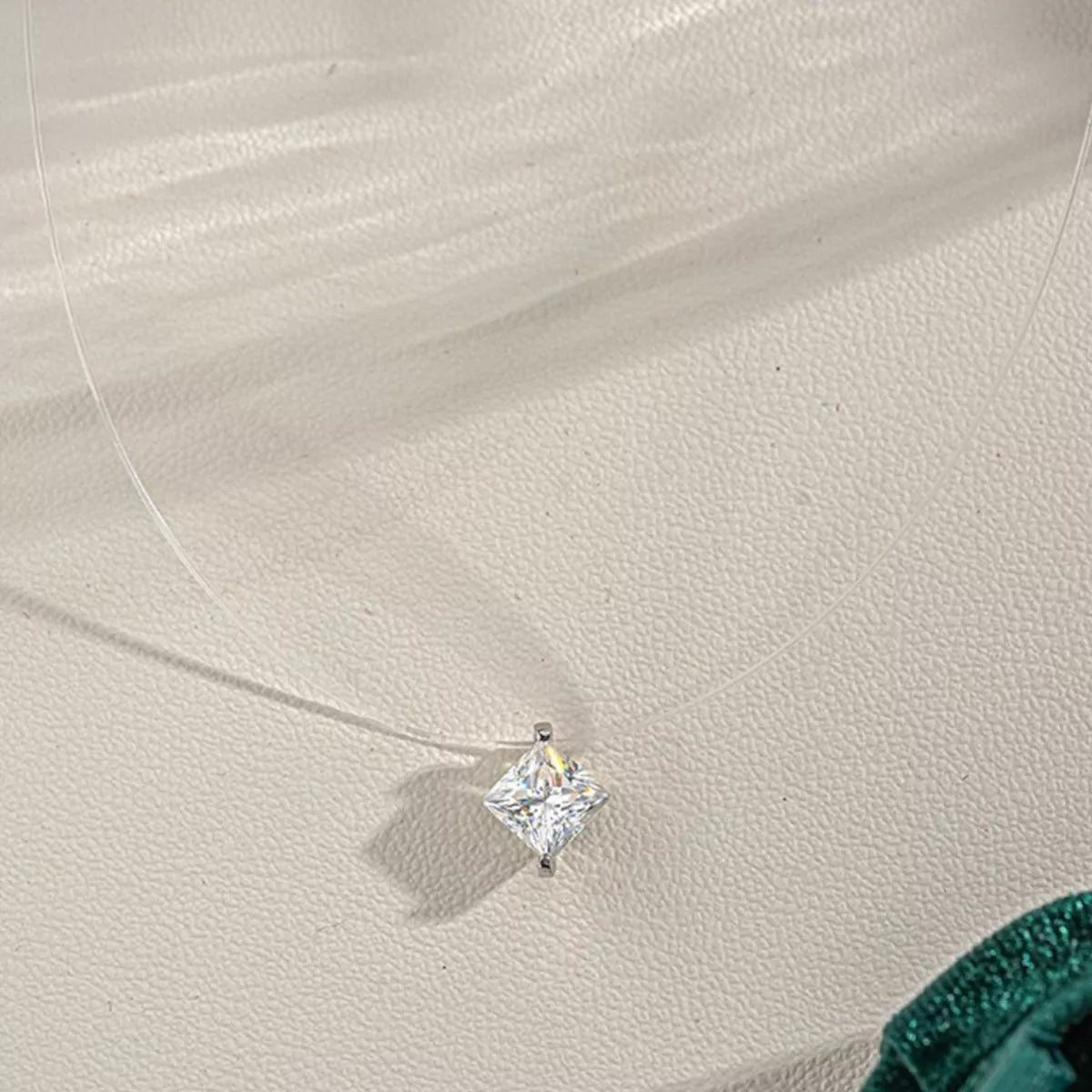 1 Carat Moissanite Sterling Silver Pendant Necklace - alternate necklace view