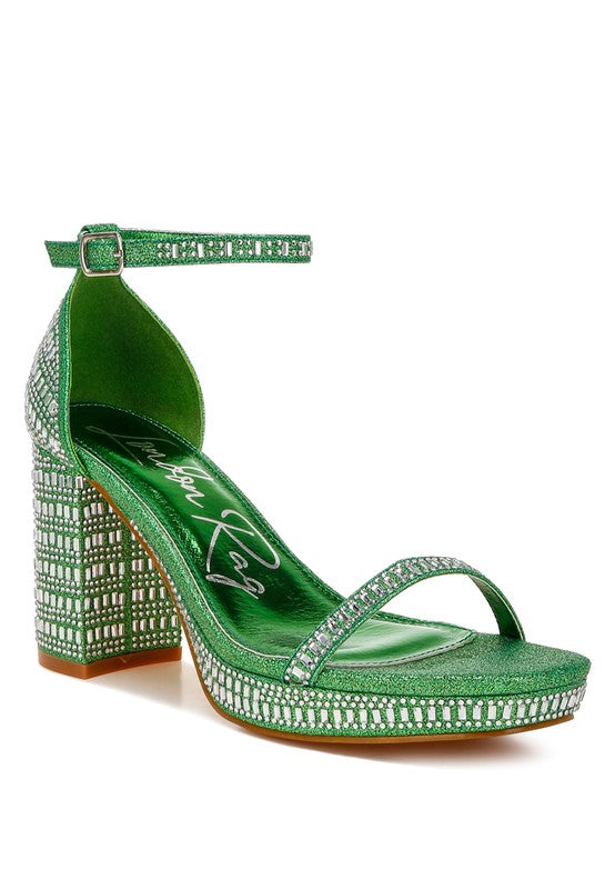 Rhinestones Ankle Strap Sandals