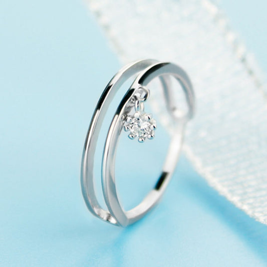 Sterling Silver Double Layered Ring in Silver - women's ring