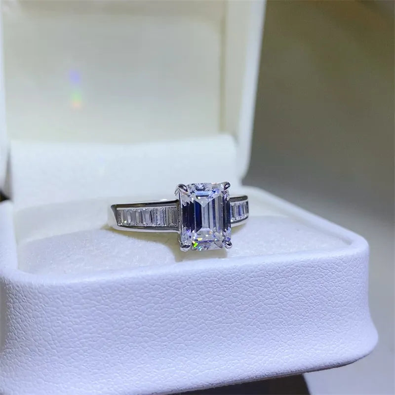 3 Carat Moissanite Sterling Silver Ring - alternate ring view