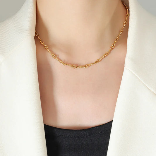 Titanium Steel Chain Link Necklace - alternate necklace view