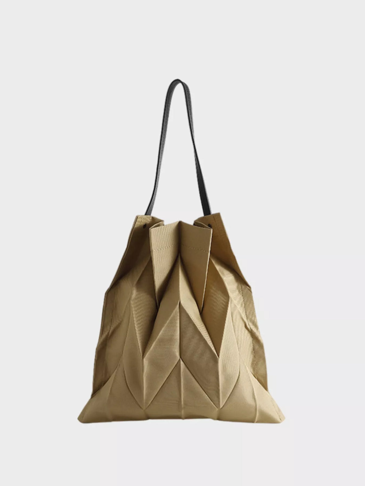 Minimalist Geometric Pleated Tote Handbag in White - women's tote handbag