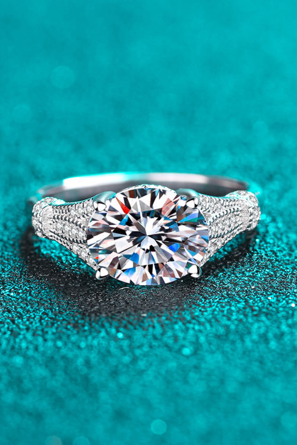 Unpredictable Day 3 Carat Moissanite Ring in Silver - women's ring