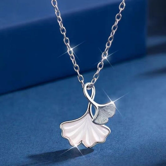 Ginkgo Leaf Pendant Necklace in Silver - women's pendant necklace